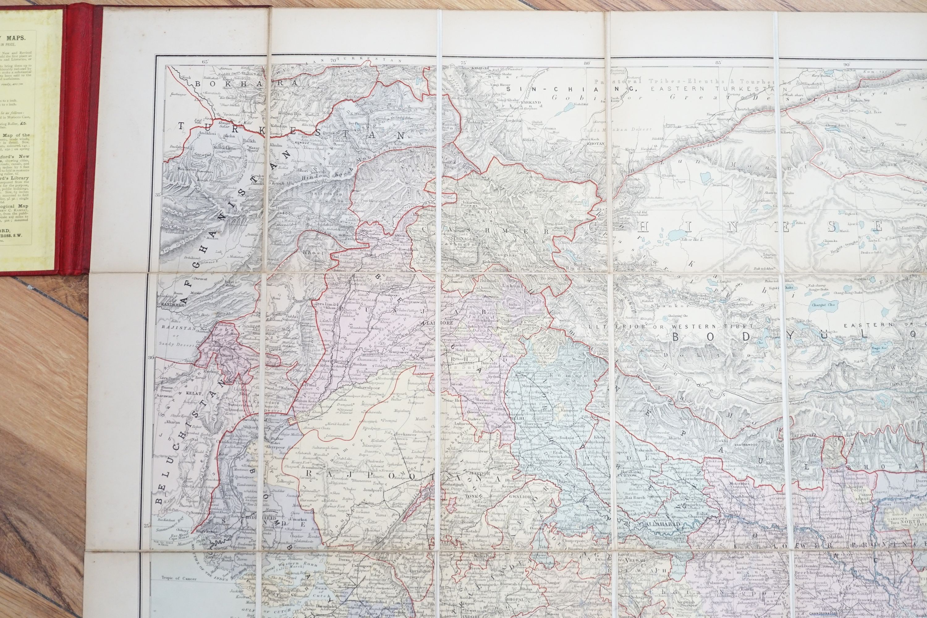 Collins, Henry George - Collins Standard Map of London, published by Edward Stanford, circa 1877; Stanford’s Portable [map of] India, 86 miles to 1 inch, (circa 1876) (2)